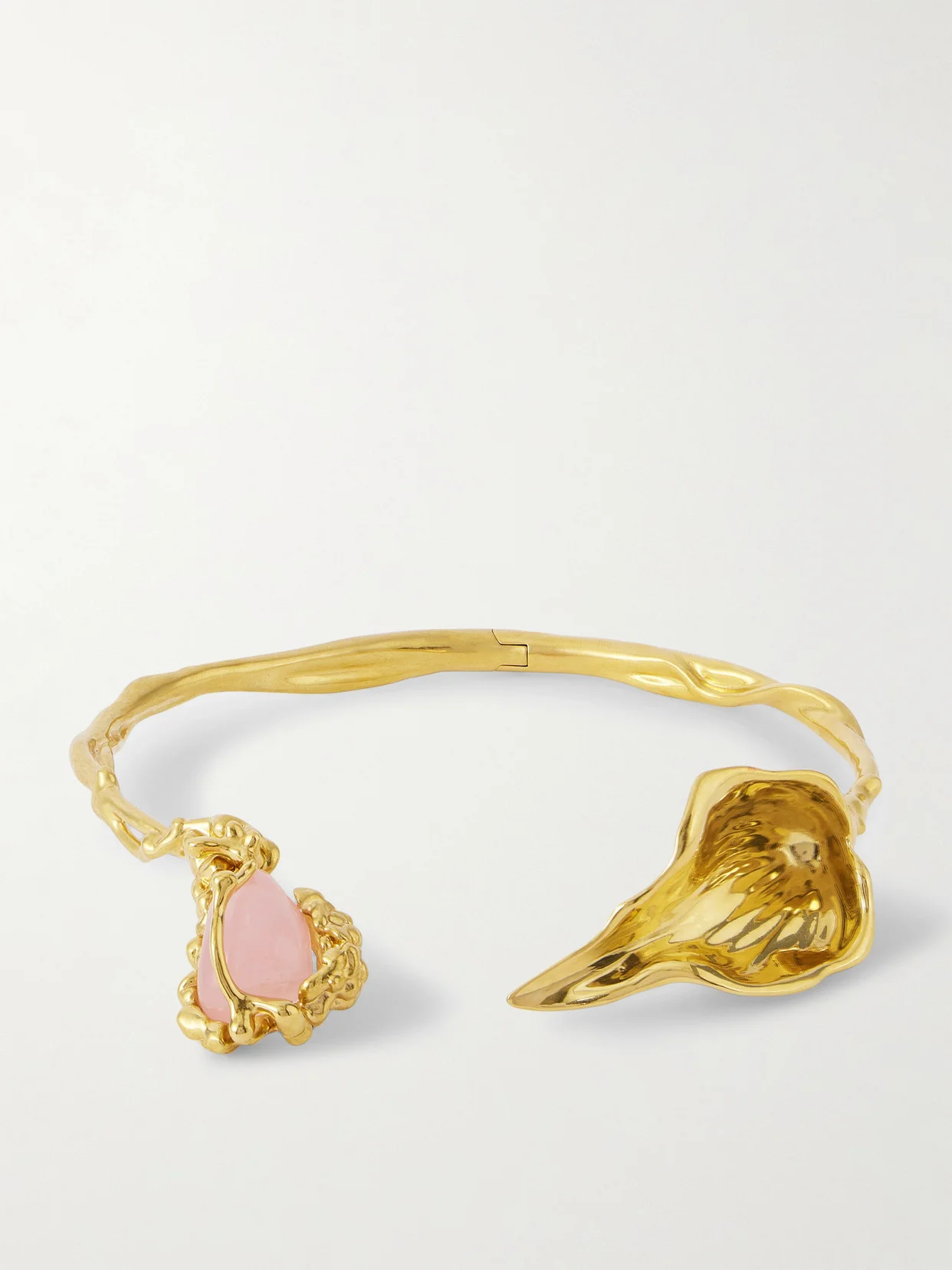 Flower Soul Gold-tone Rose Quartz Choker - 1