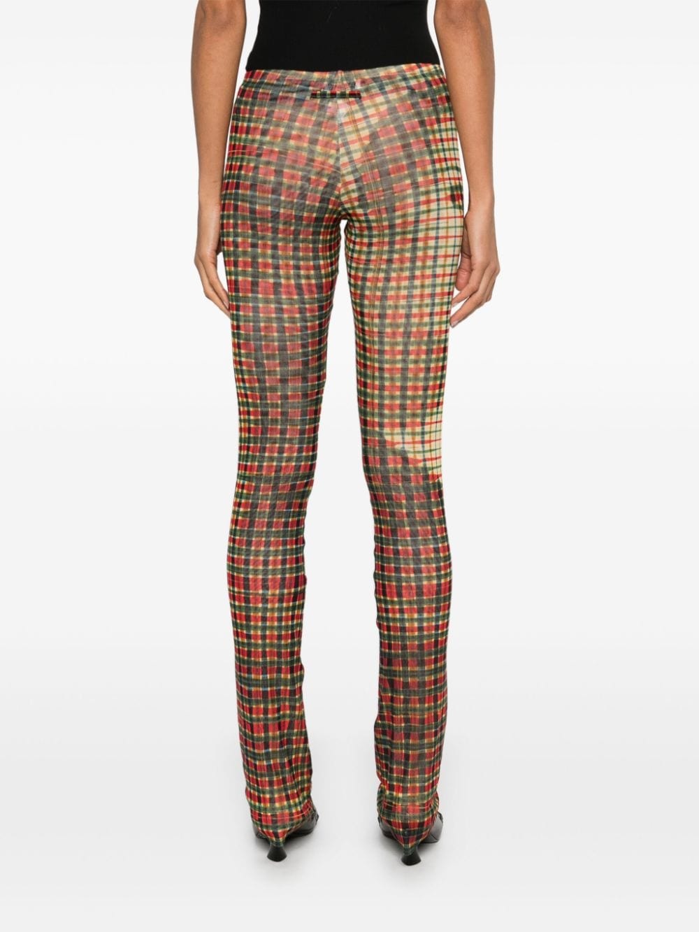 tartan face-motif leggings - 4