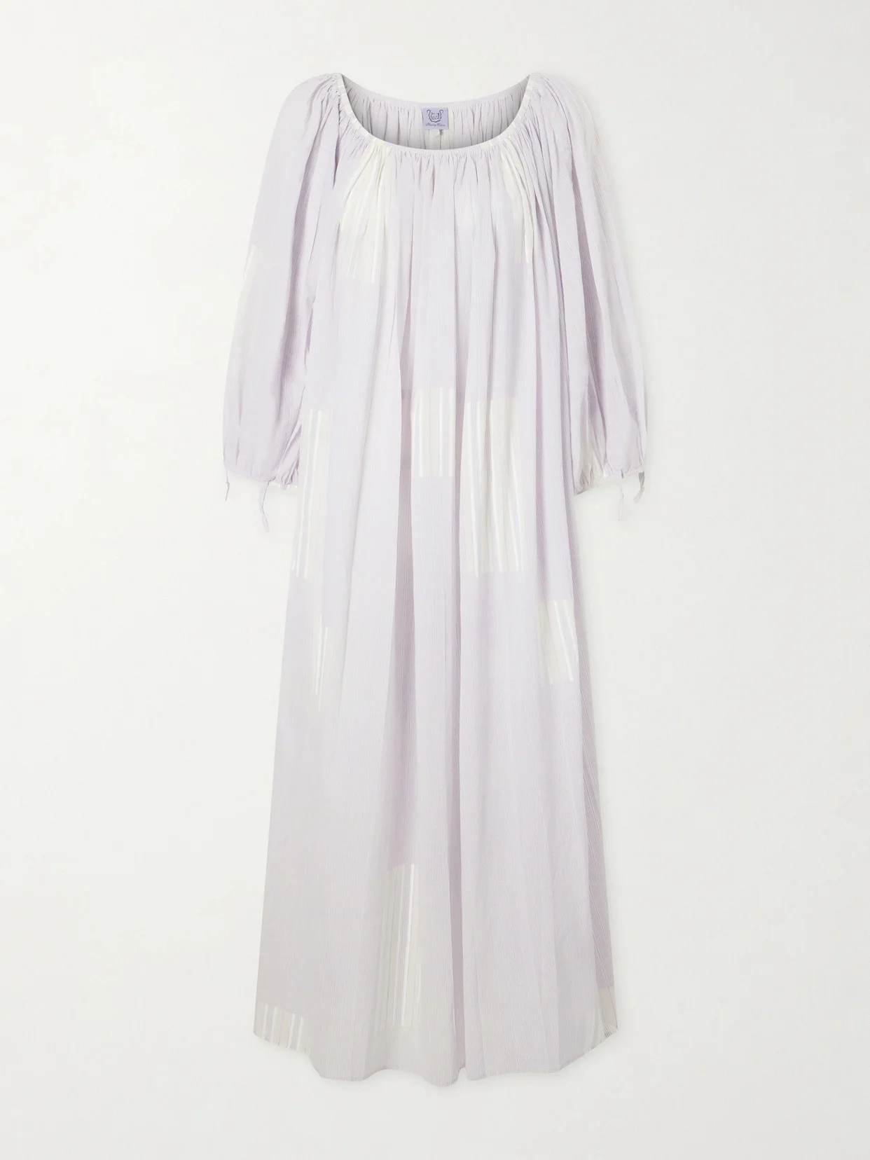 Athenaïs Gathered Striped Cotton-voile Maxi Dress - 1