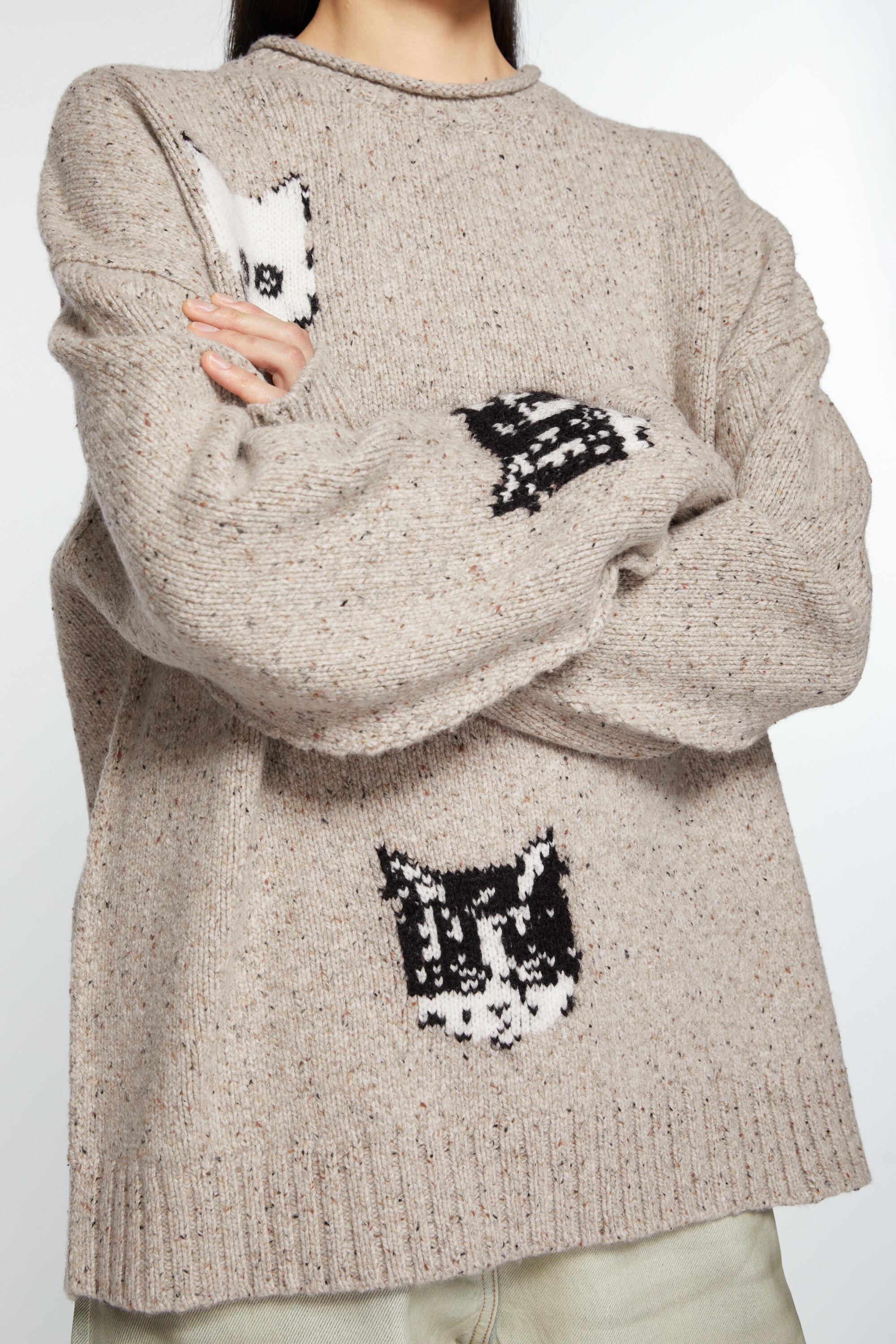 Jacquard jumper - Beige - 4