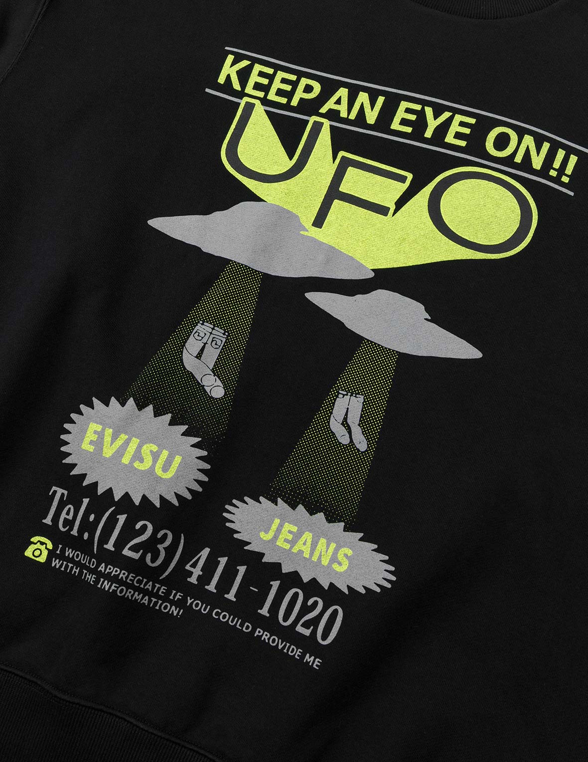 UFO Print and Seagull Appliqué Relax Fit Hoodie - 7