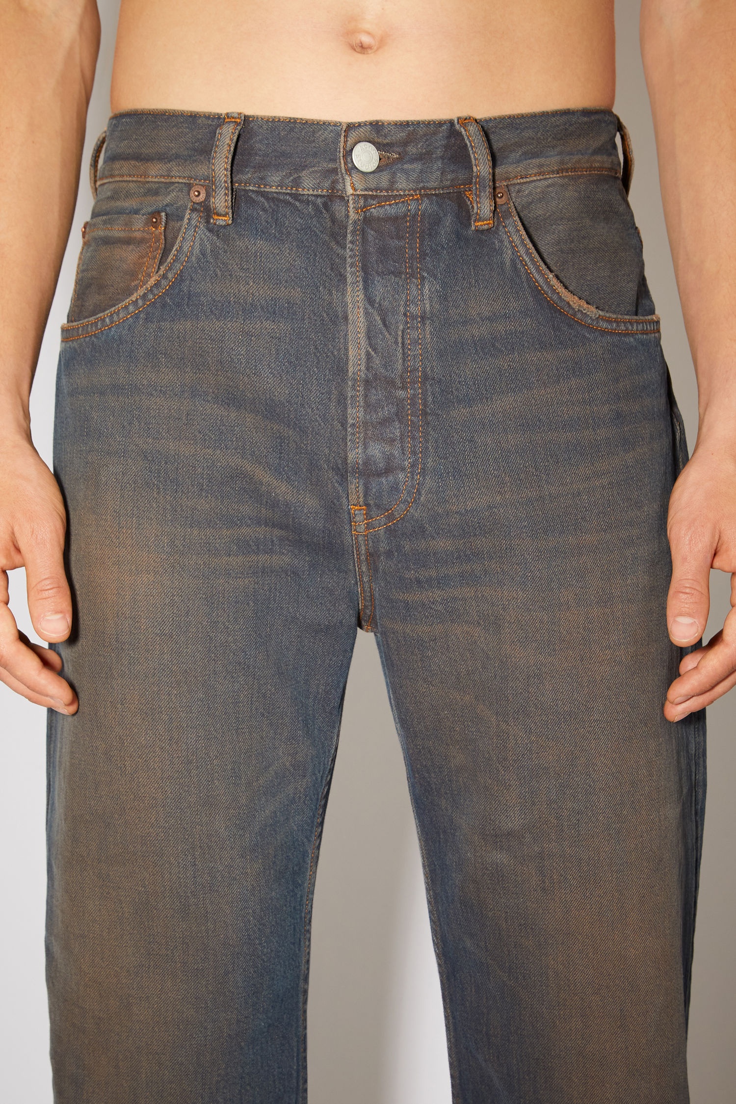 Loose bootcut jeans - Blue/brown - 6