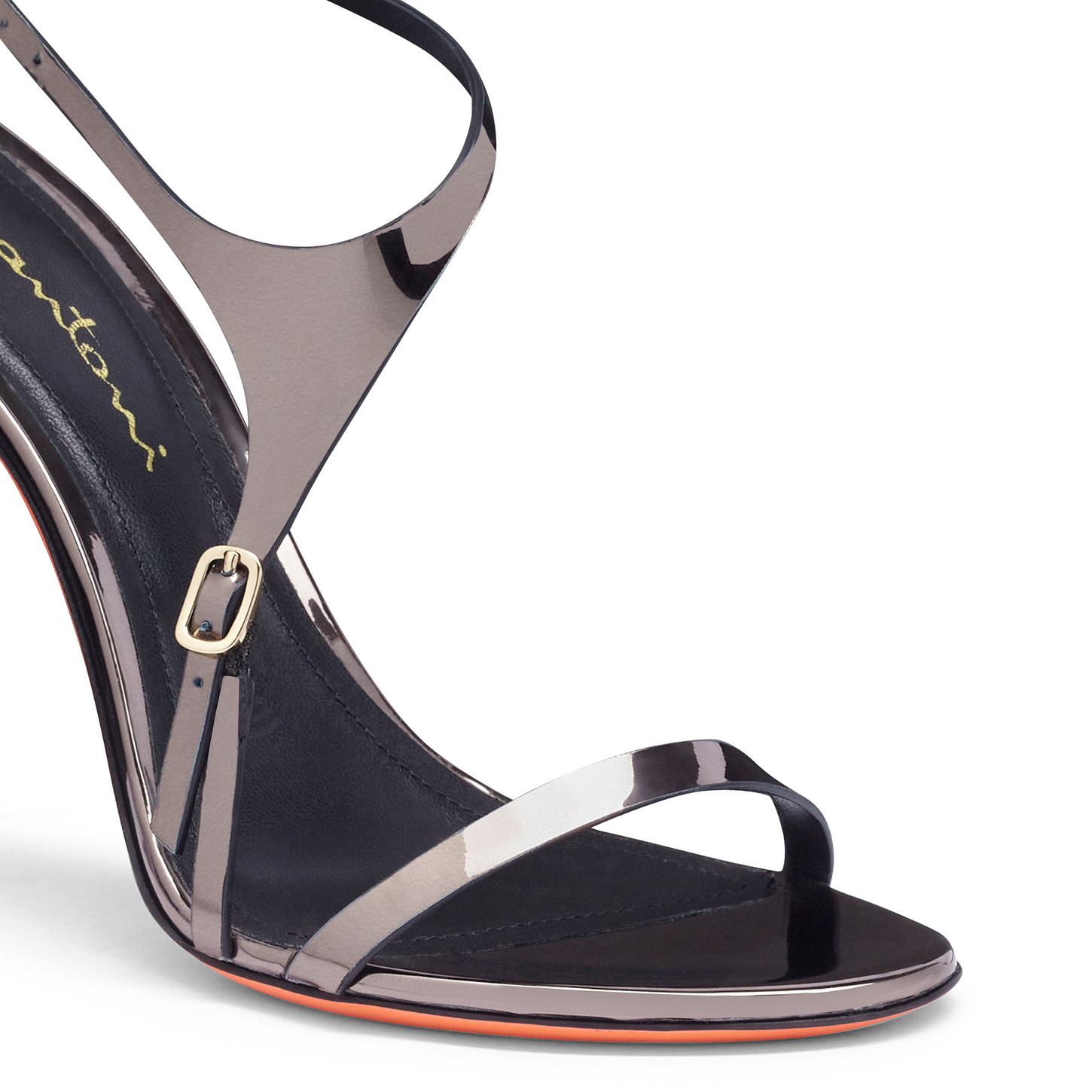 Women’s mirrored grey high-heel sandal - 6
