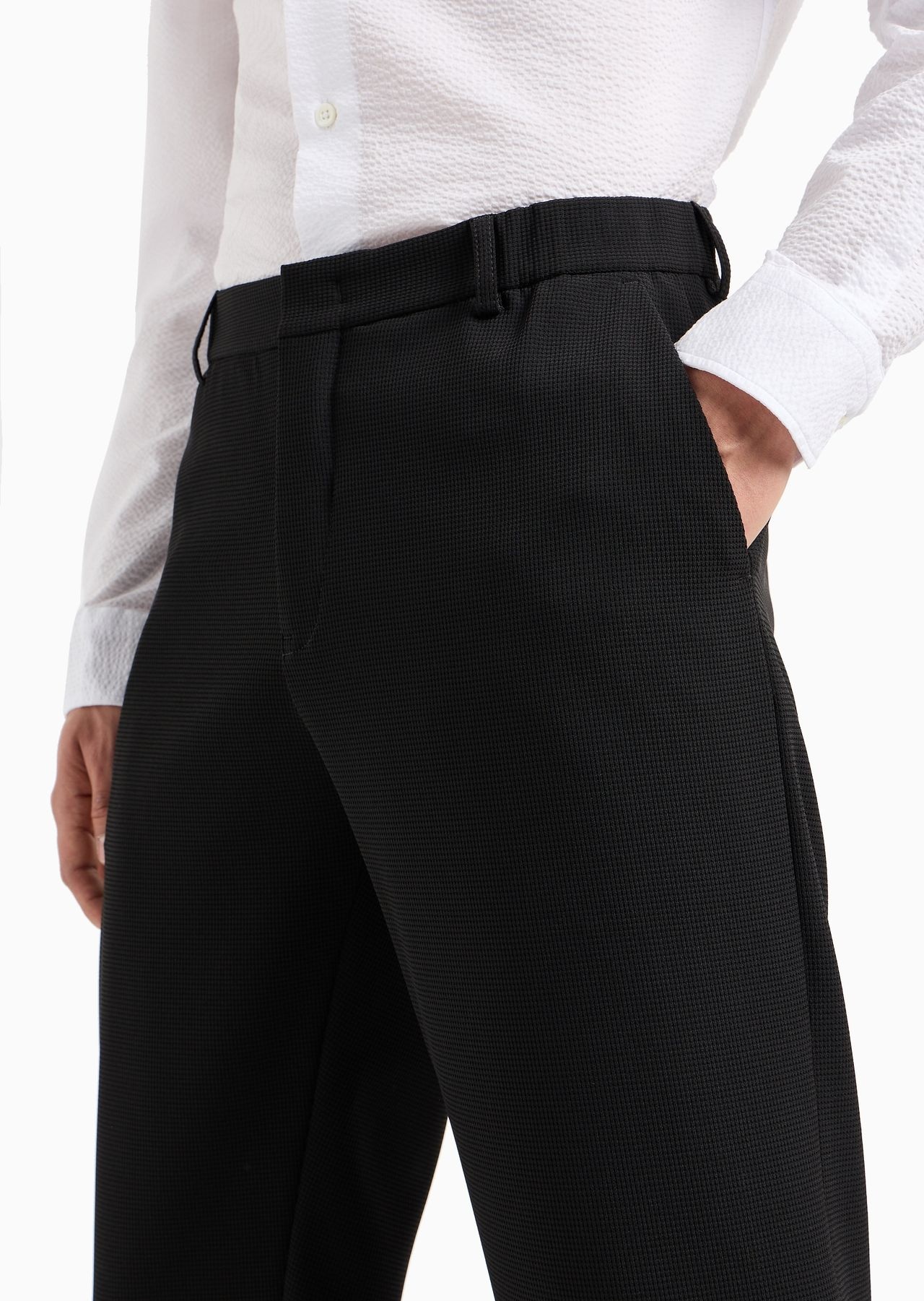 Micro-armure crêpe trousers with an elasticated hem - 5