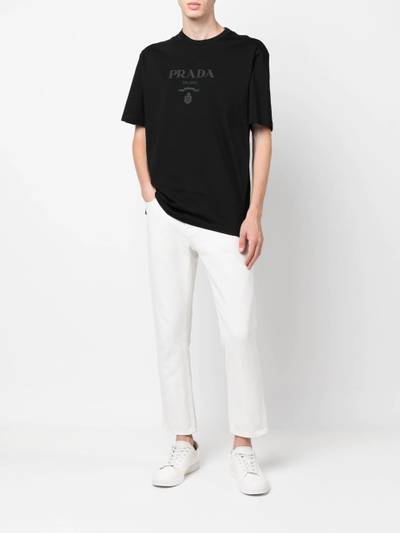 Prada raised logo round-neck T-shirt outlook