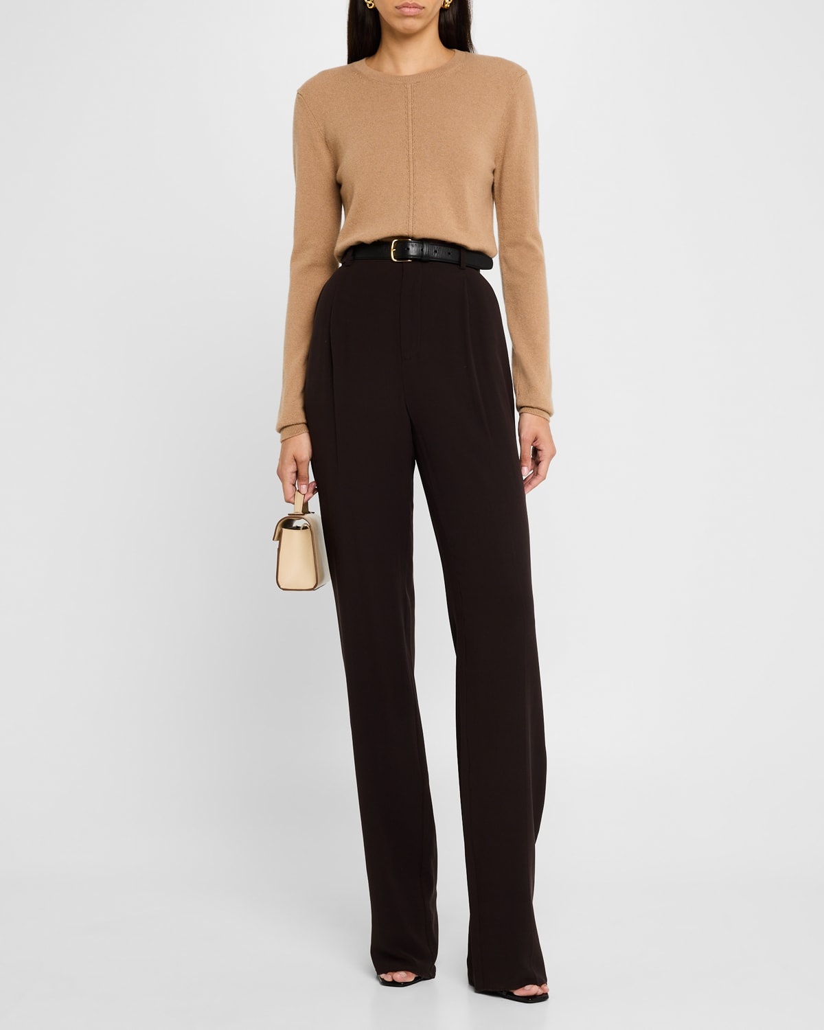 Seamed Crewneck Cashmere Sweater - 2