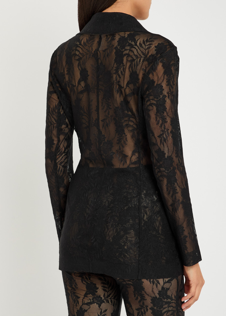 Norma Kamali Floral Guipure Lace Jacket - 3