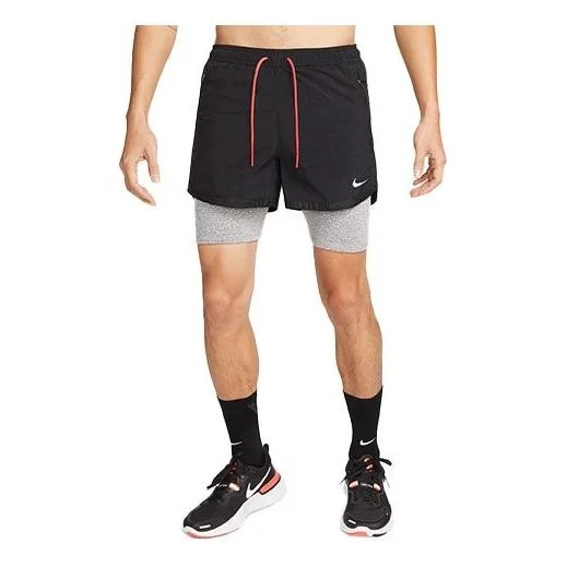 Men's Nike Solid Color Reflective Logo Water Repellent Breathable Printing Shorts Black DM4633-010 - 1