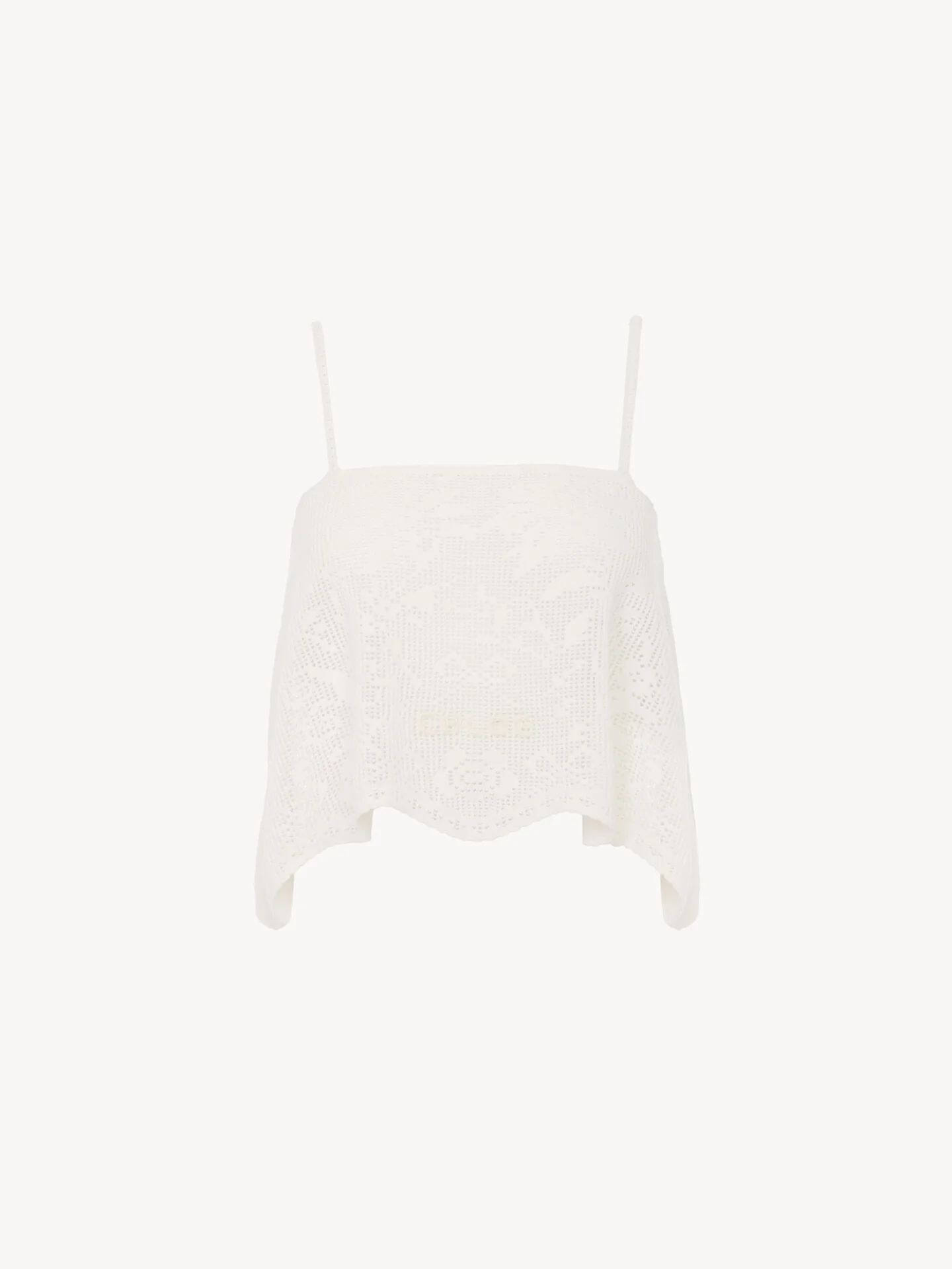 THIN-STRAP CROPPED TOP IN A COTTON KNIT - 1