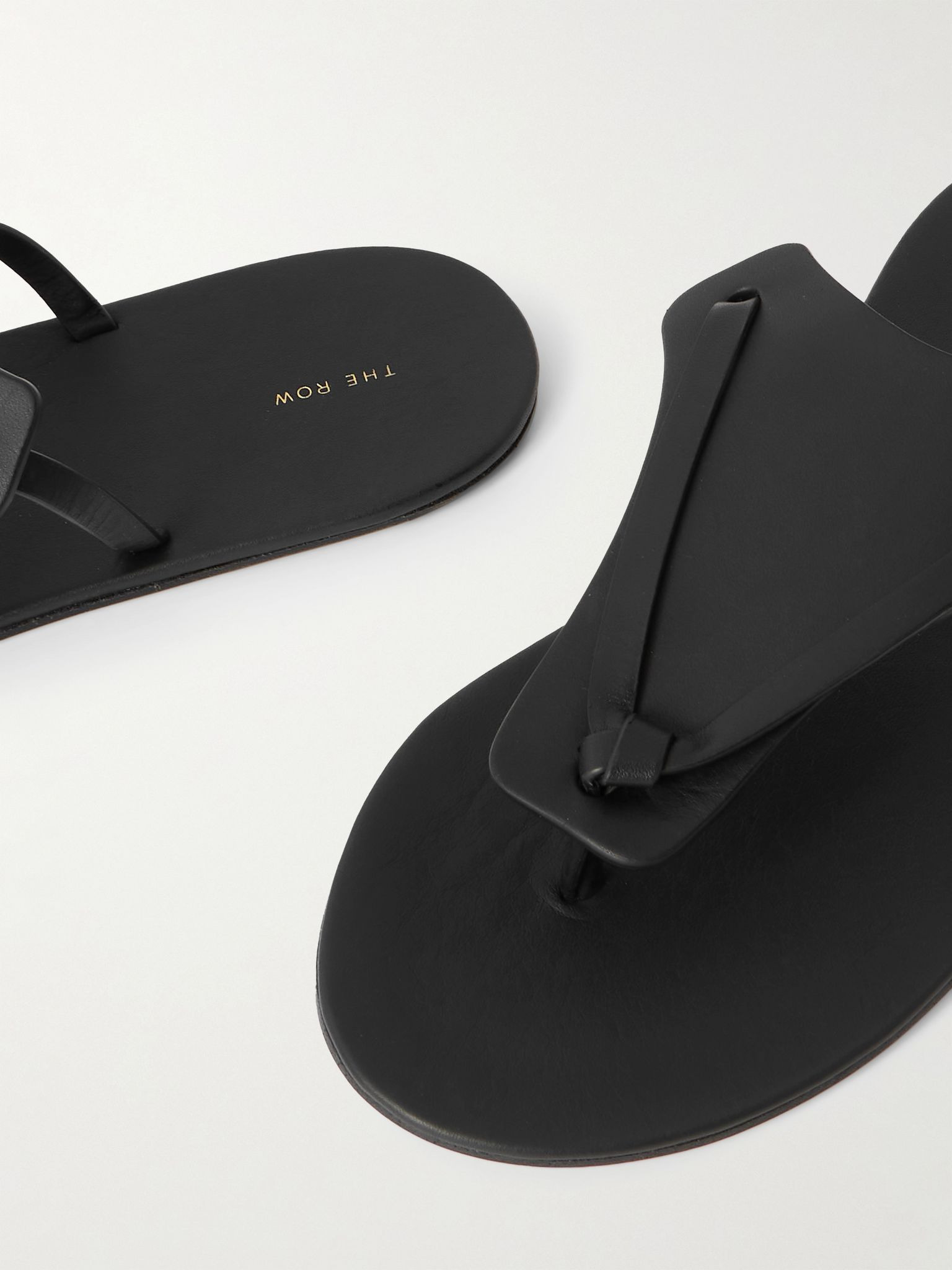 Helena leather flip flops Black - 4