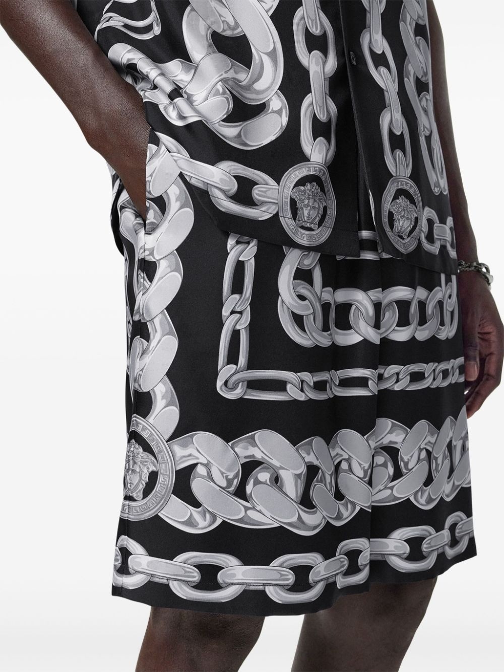 graphic-print track shorts - 5