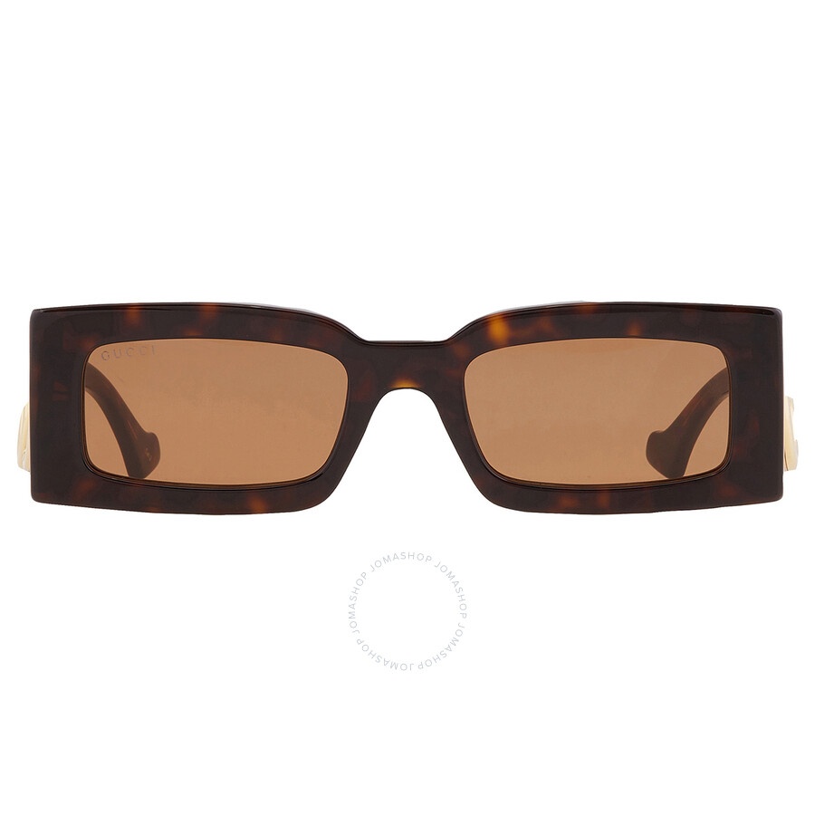 Gucci Brown Rectangular Ladies Sunglasses GG1425S 002 53 - 1