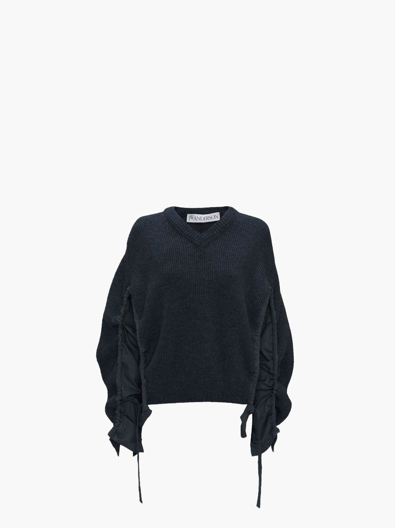 V-NECK JUMPER WITH CURVED SLEEVES 1
