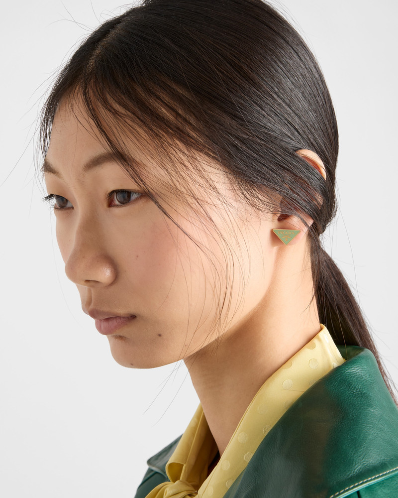 Prada Enameled metal earrings outlook
