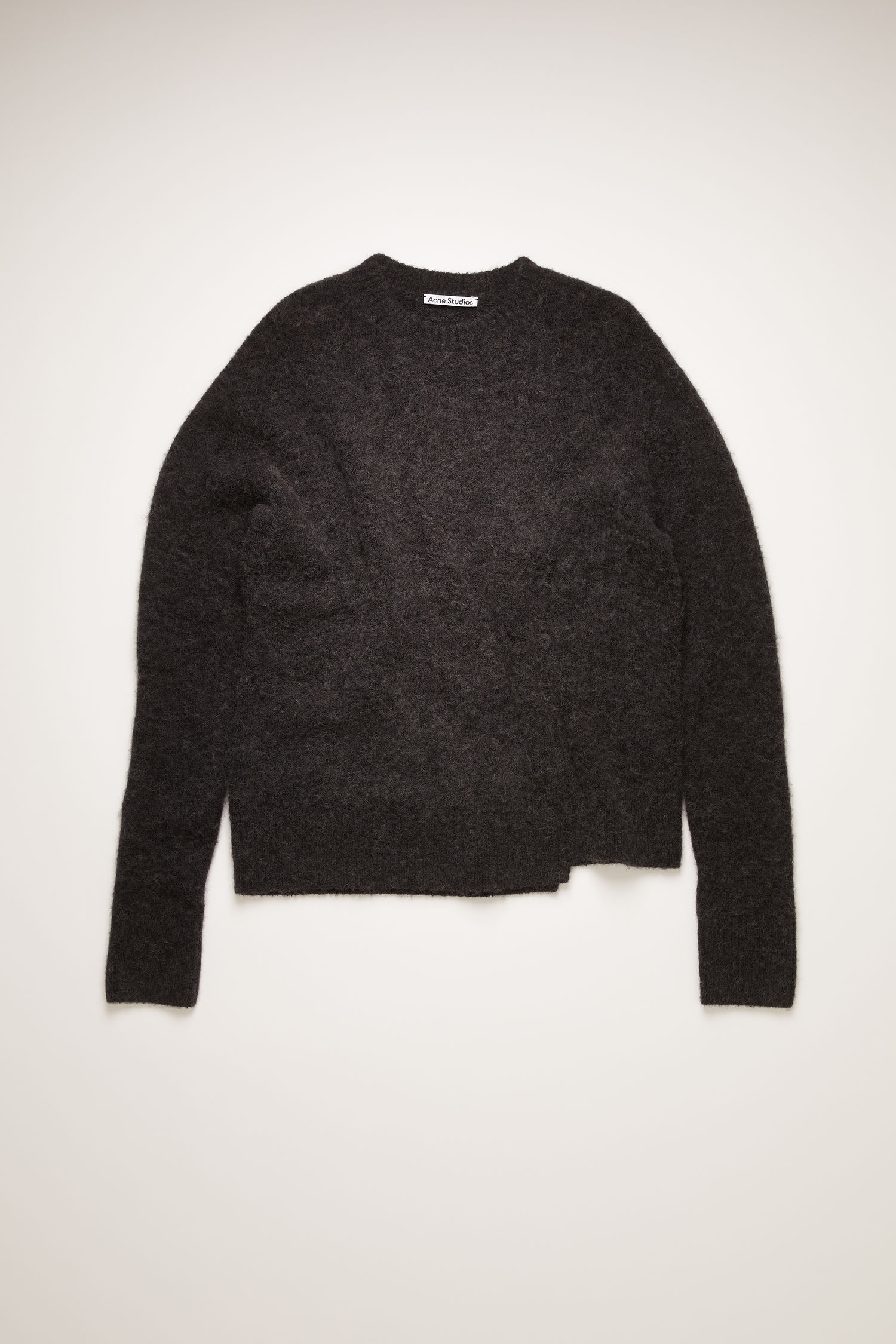 Asymmetric-hem sweater washed black - 1