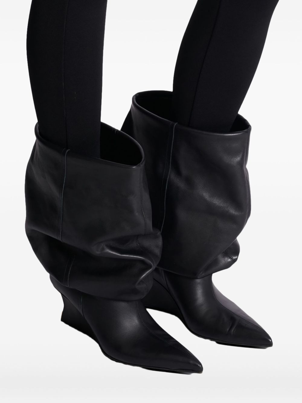 75mm slouchy wedge ankle boots - 5