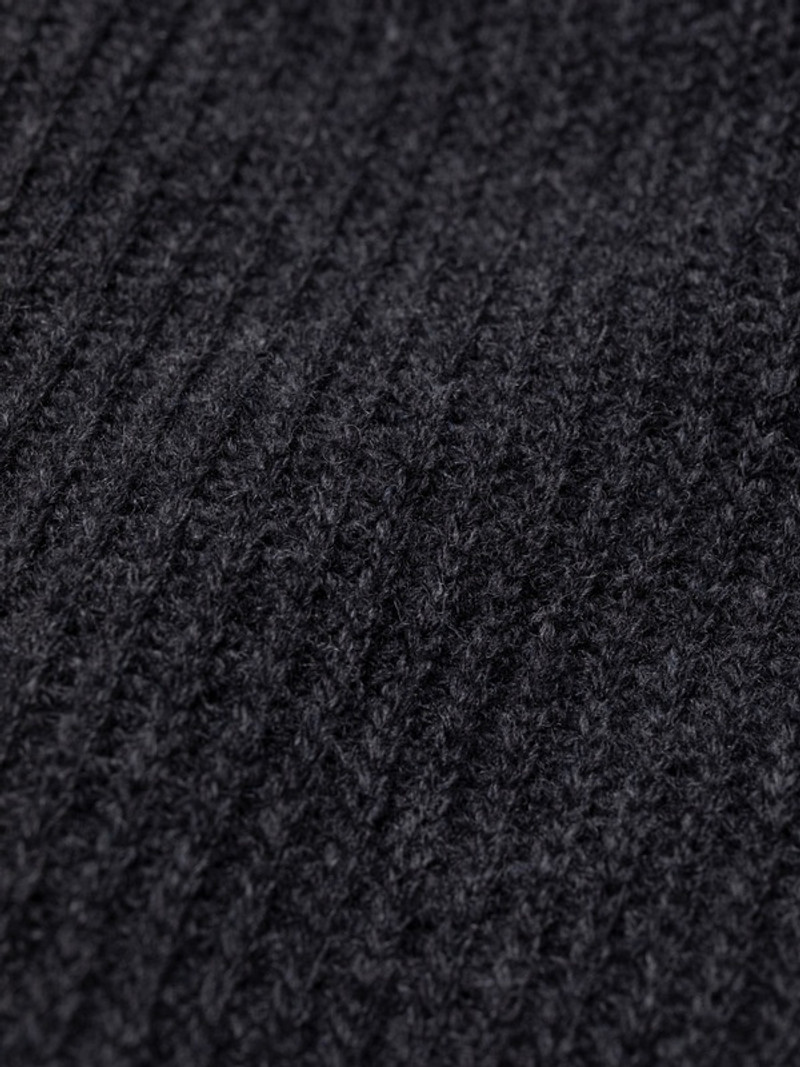August Rib Wool Sweater Antracitemelange 5