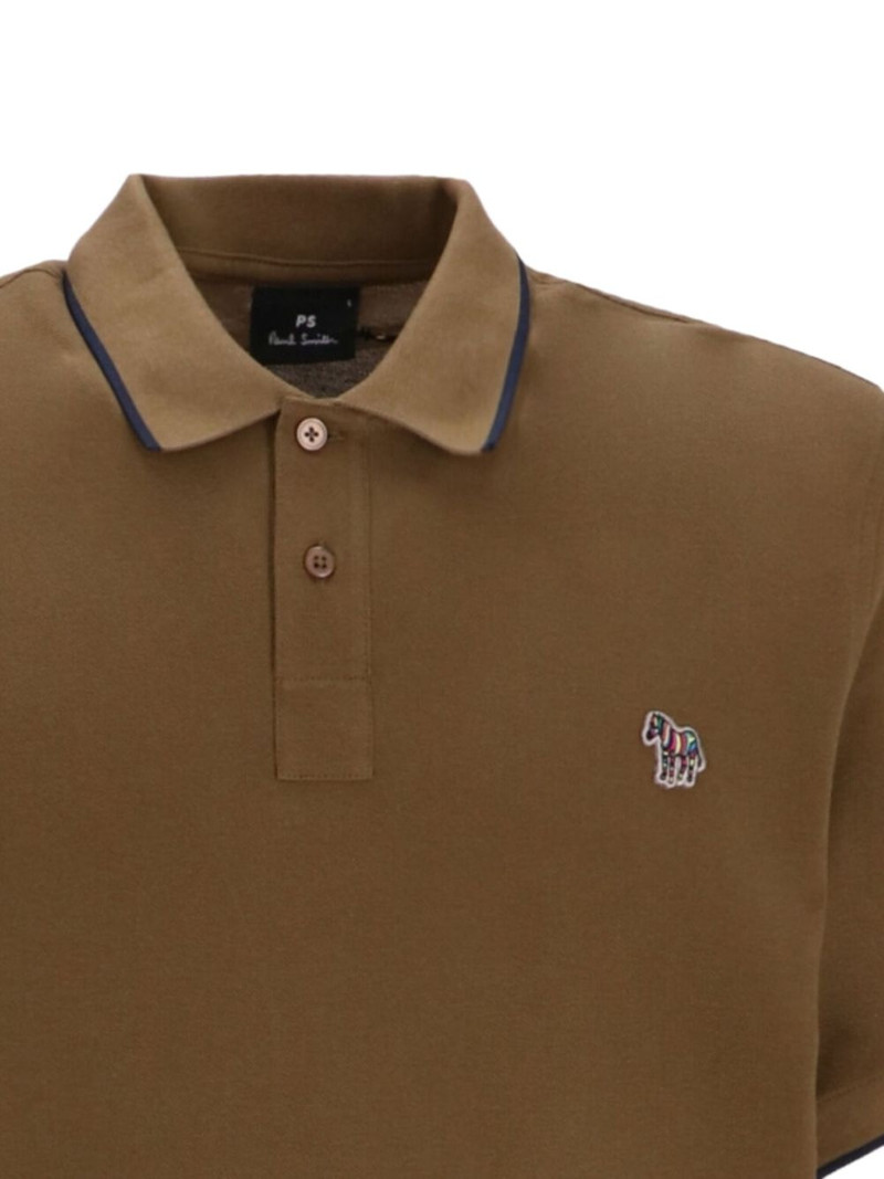 Paul Smith zebra-motif cotton polo shirt outlook