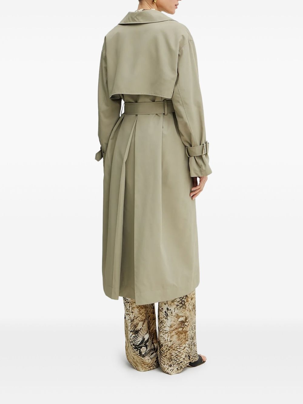 belted double-breasted trench coat - 3