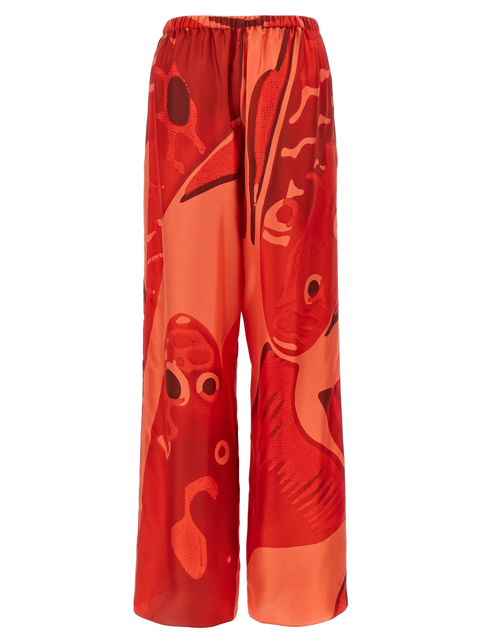 Palazzo Silk Pants Red - 2