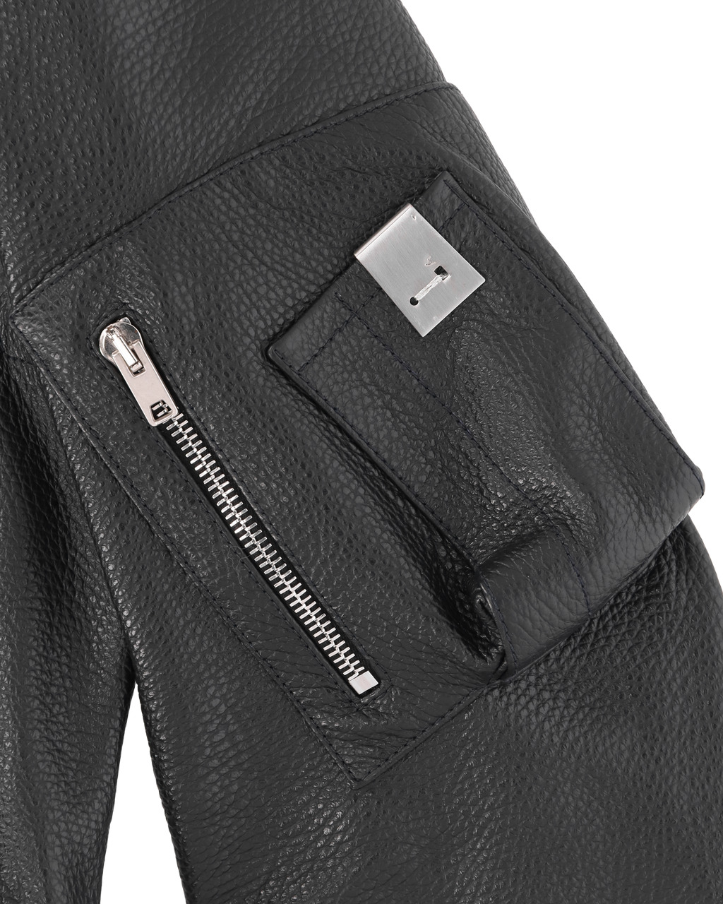 BLACK LEATHER POLICE JACKET - 7