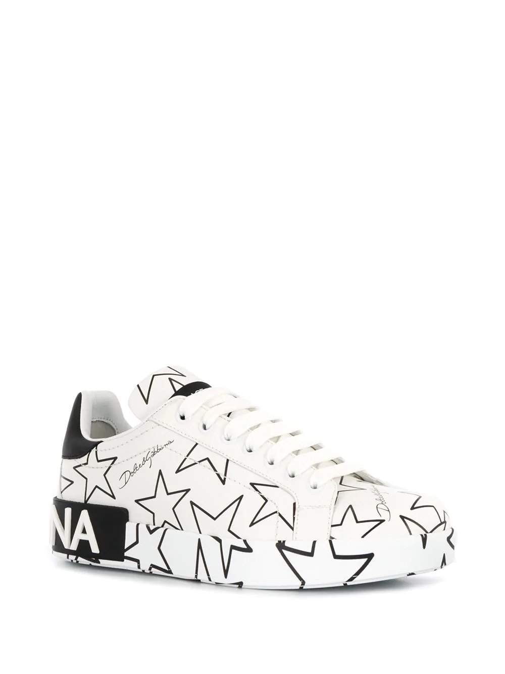 mixed star print Portofino sneakers - 2