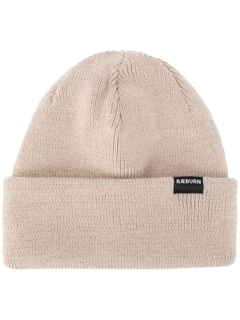 ribbed-knit logo patch beanie  - 1