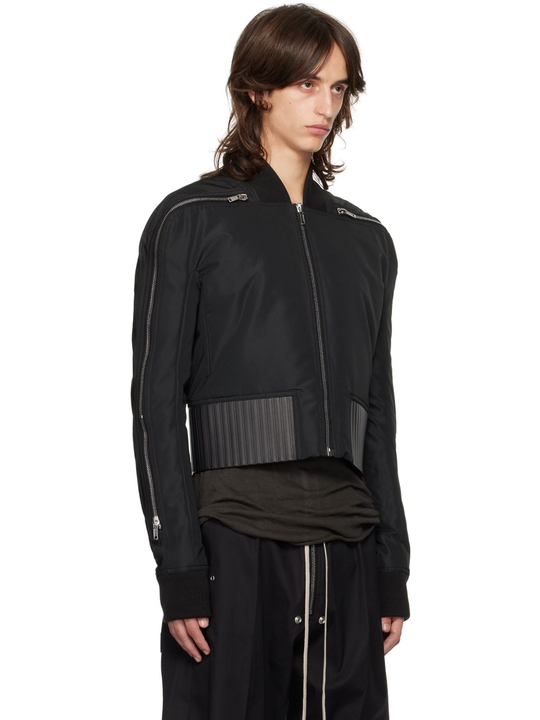 Black Porterville Seb Zip Bomber Jacket - 2