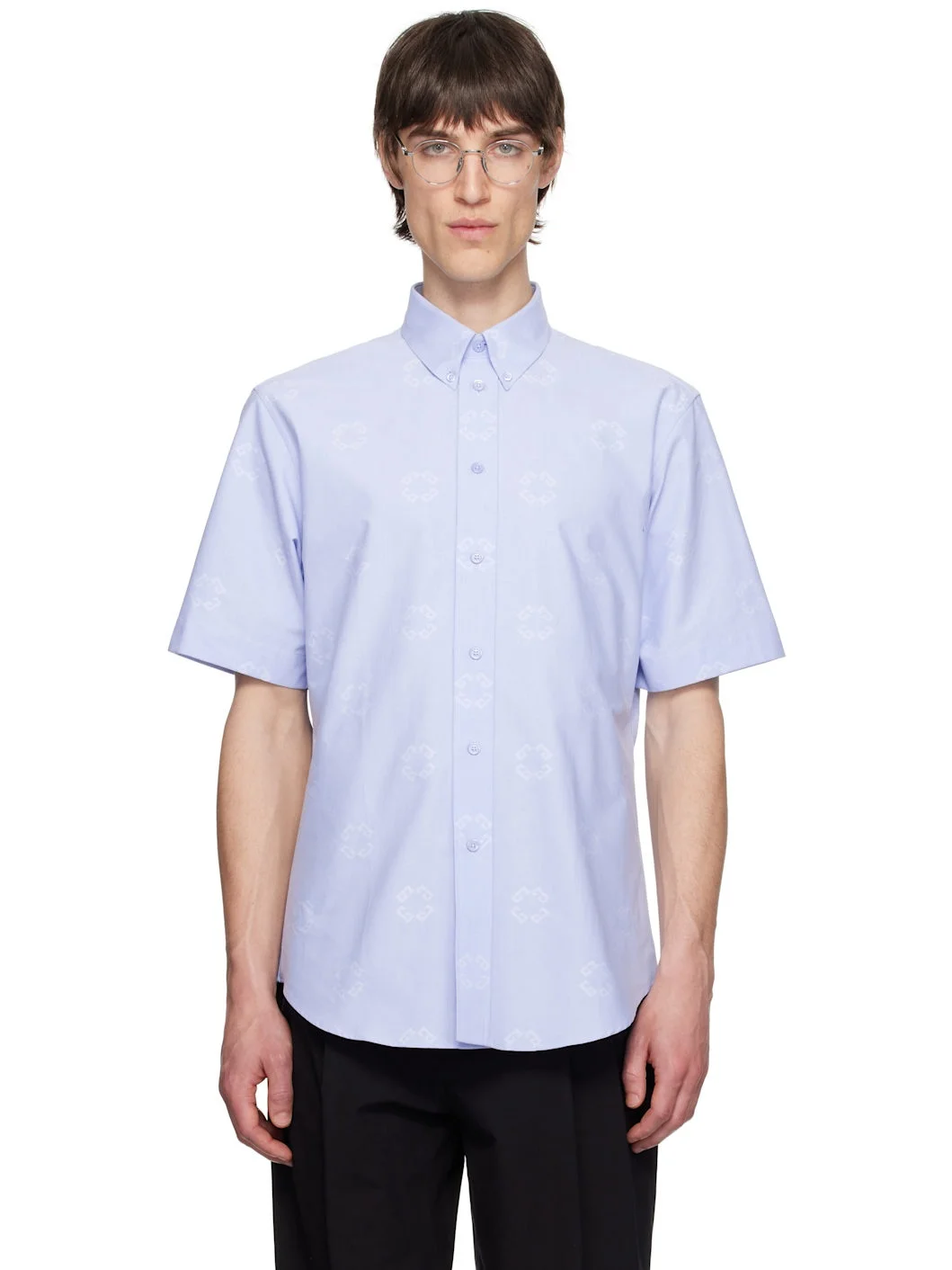 Blue Monogram 72 Short Sleeve Custom Fit Shirt - 1