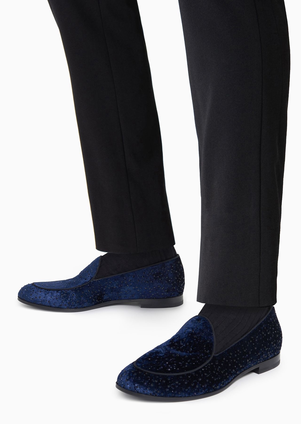 Giorgio’s loafers in velvet and rhinestones - 7