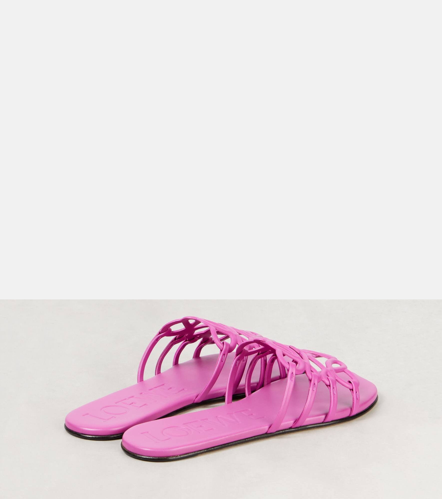 Anagram leather slides - 2
