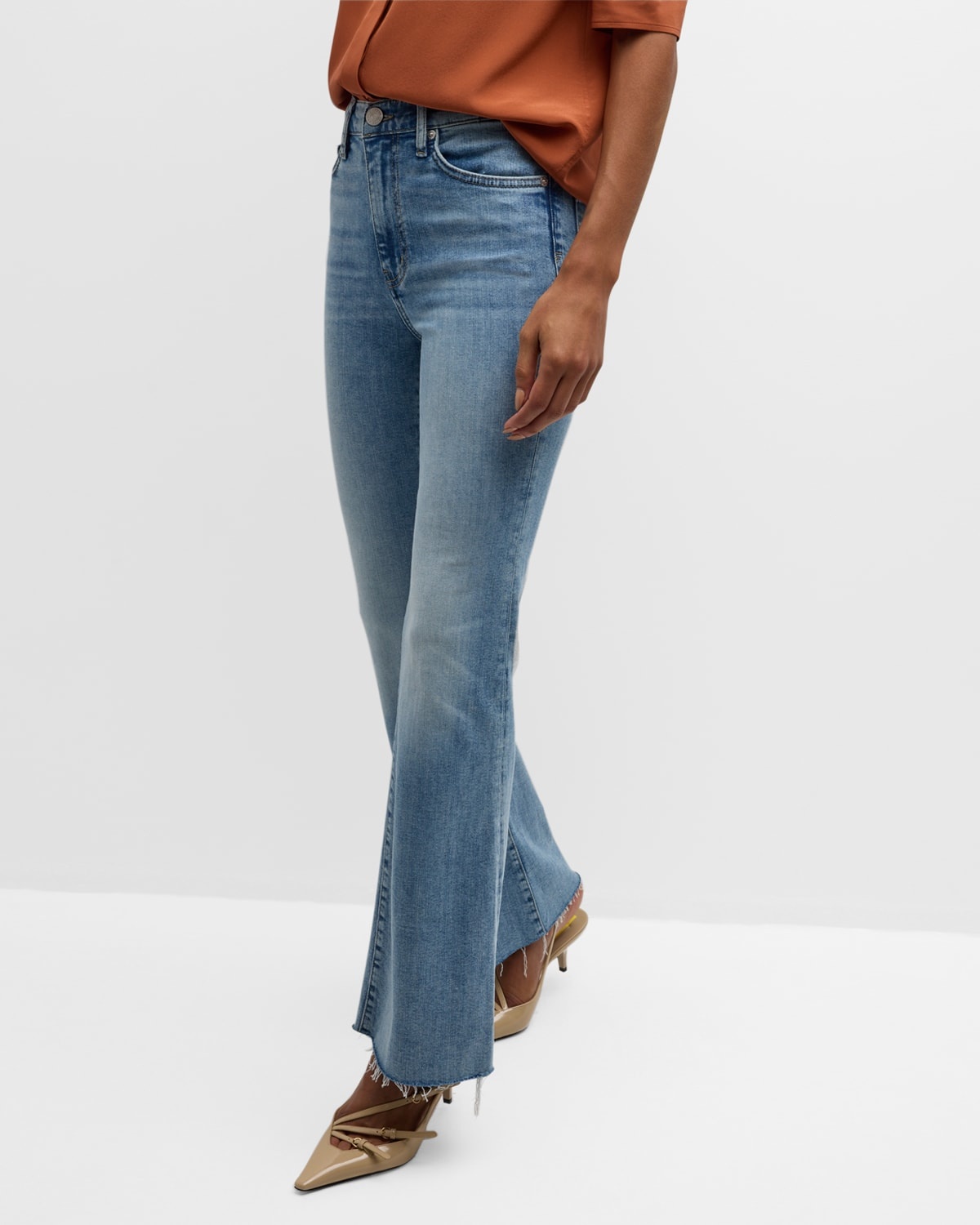 Le Easy Flare Raw Fray Jeans - 5