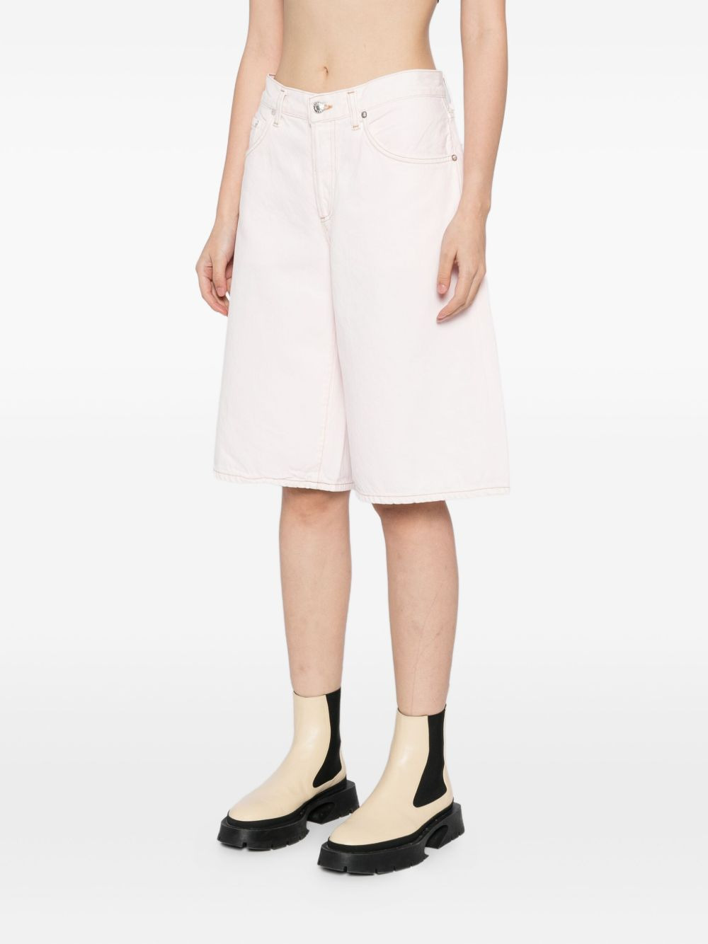 cotton denim shorts - 3