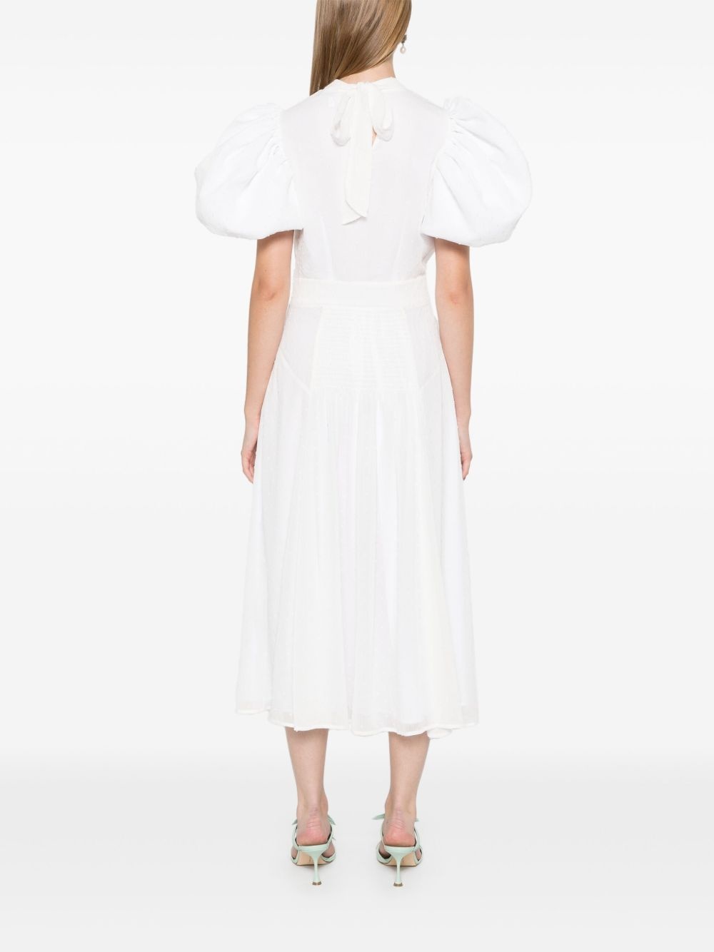 puff-sleeves midi dress - 4
