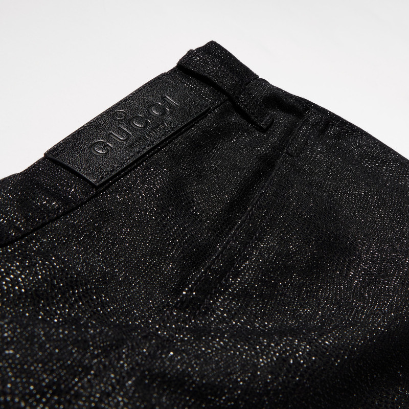 Printed cotton denim pants 5