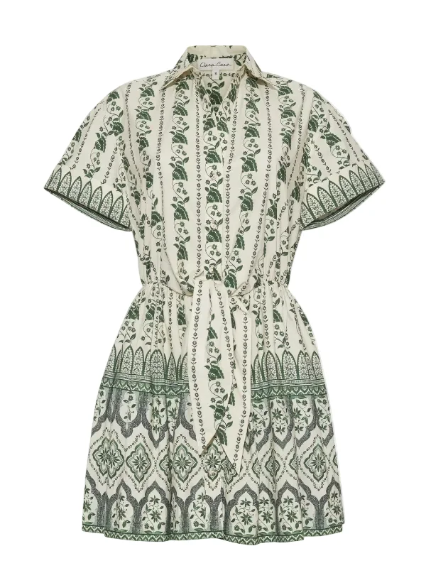 Asbury Mini Dress in Vining Flora Green - 1