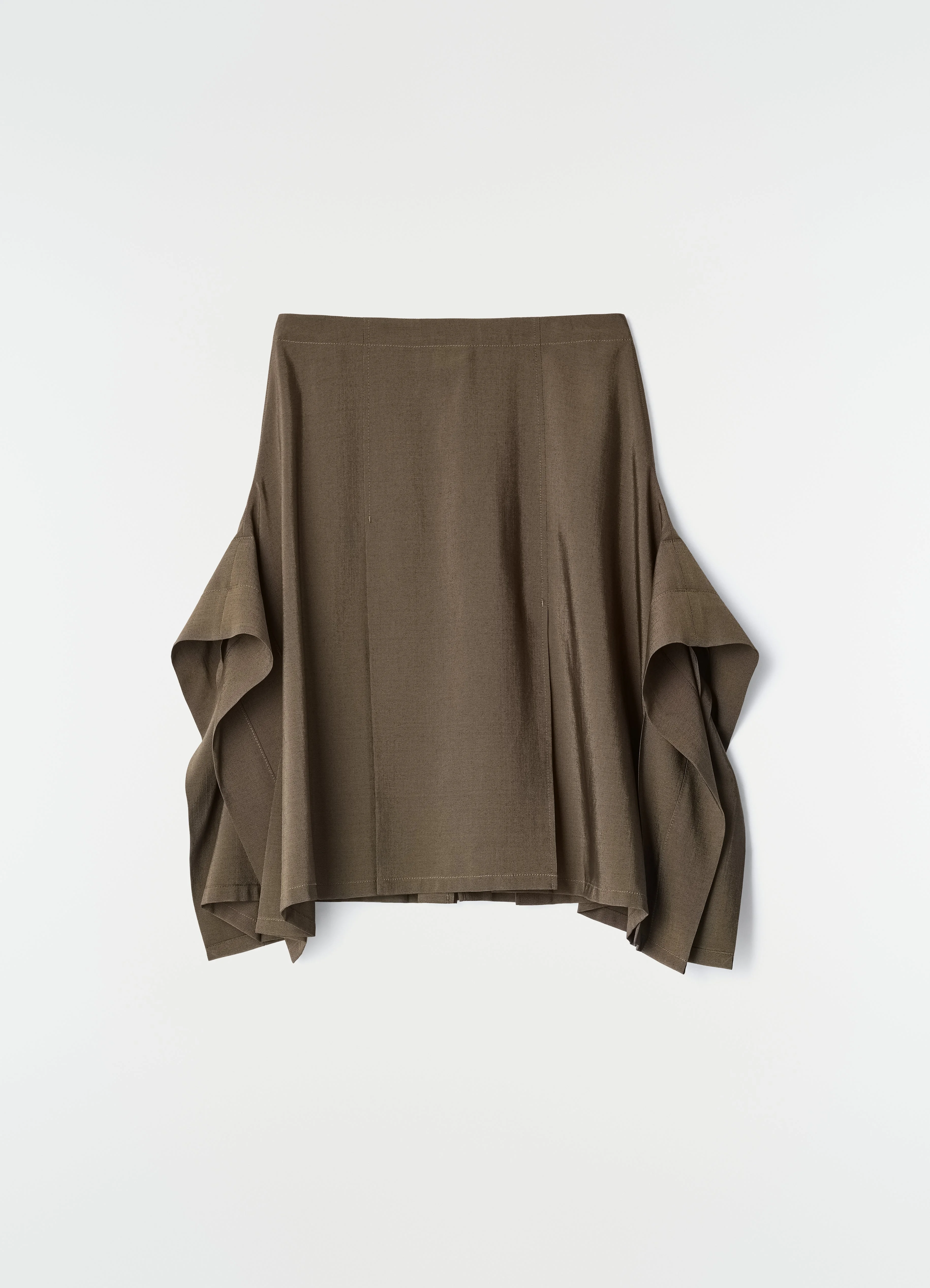PLEATED SKIRT IN WOOL MOHAIR TOILE - 1