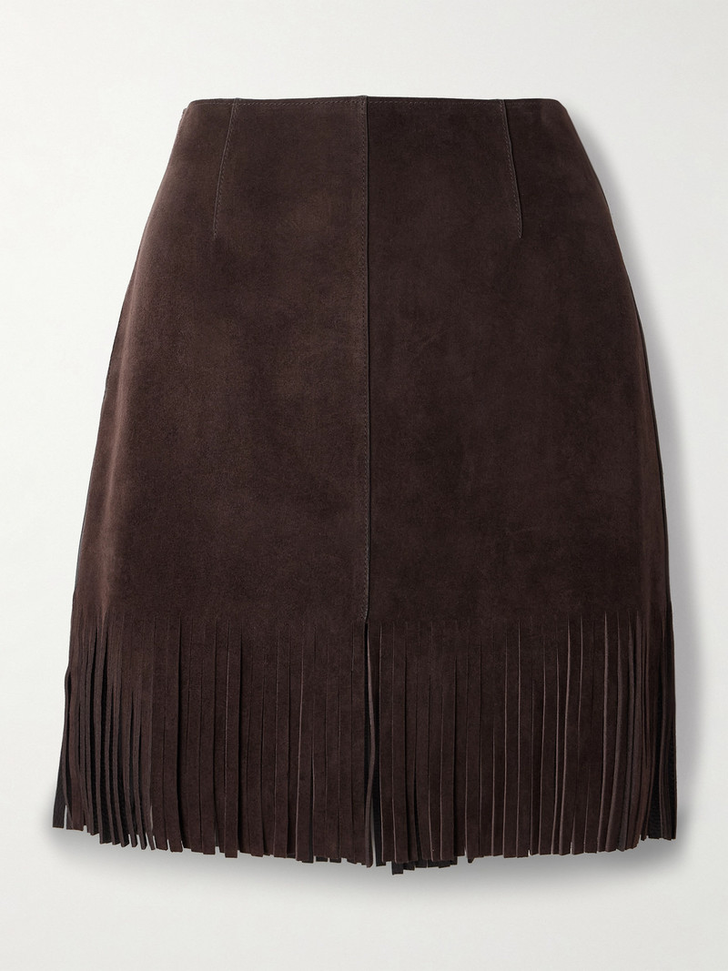 Fringed Suede Mini Skirt 1