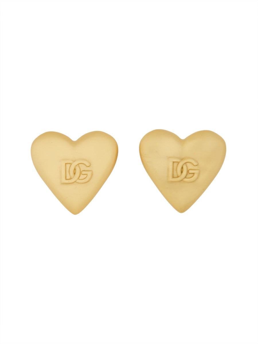 Heart Earrings With Dg Logo - 1