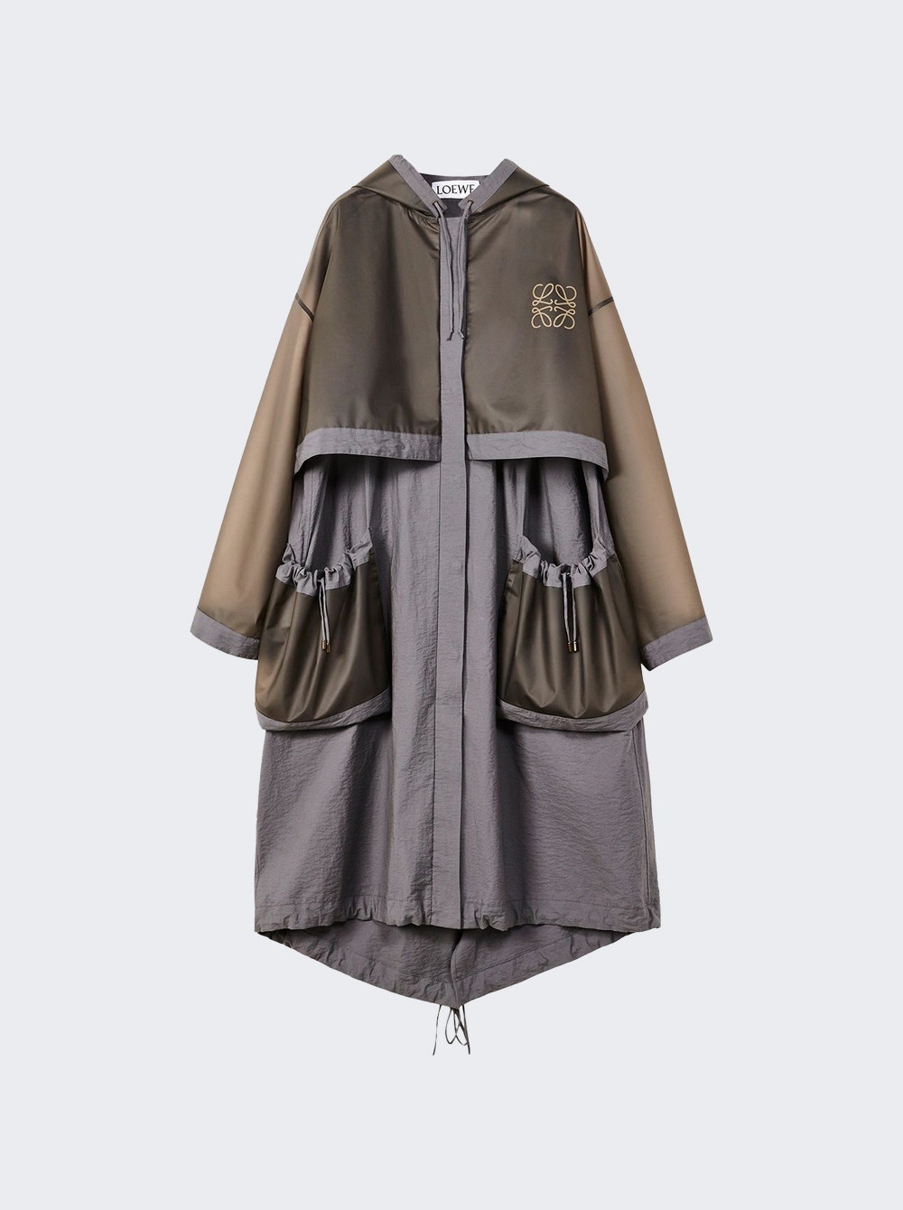 Long Hooded Parka Stone Grey - 1