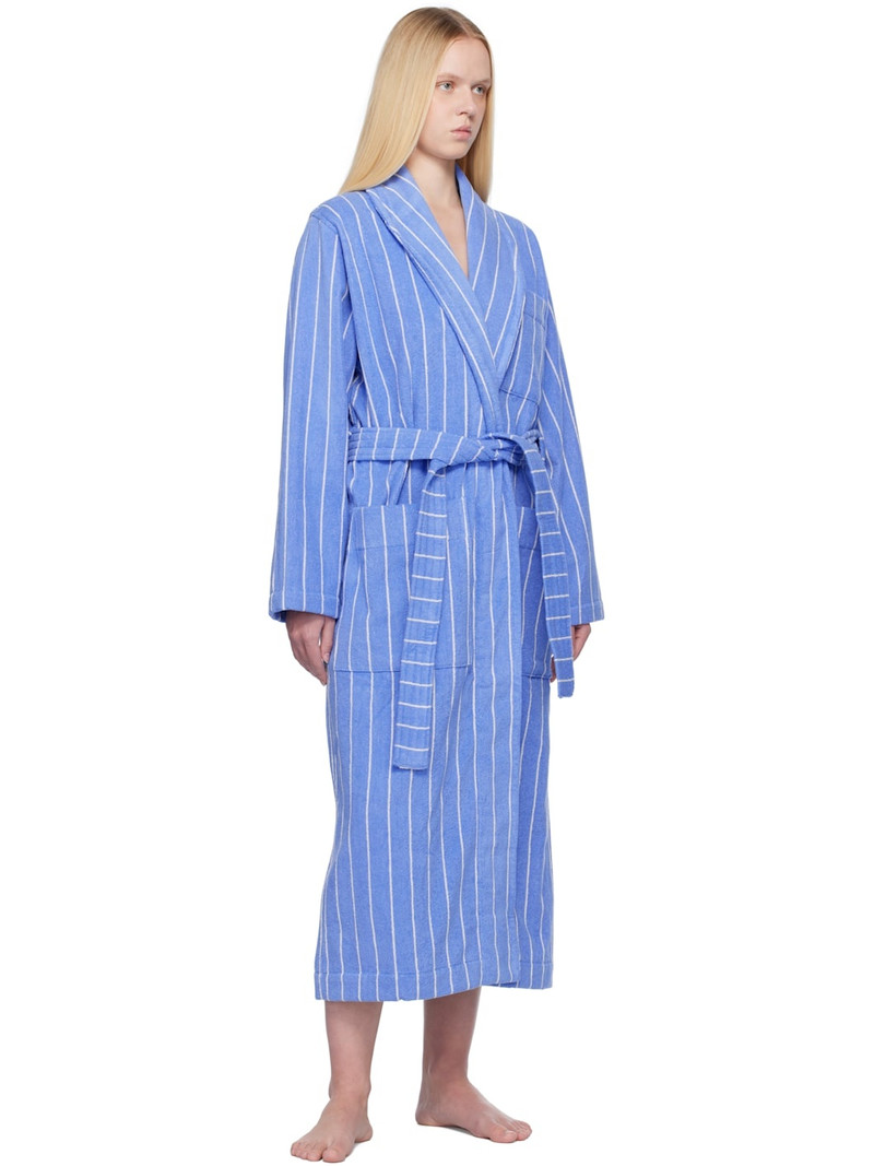 TEKLA Blue & White Terry Classic Bathrobe outlook