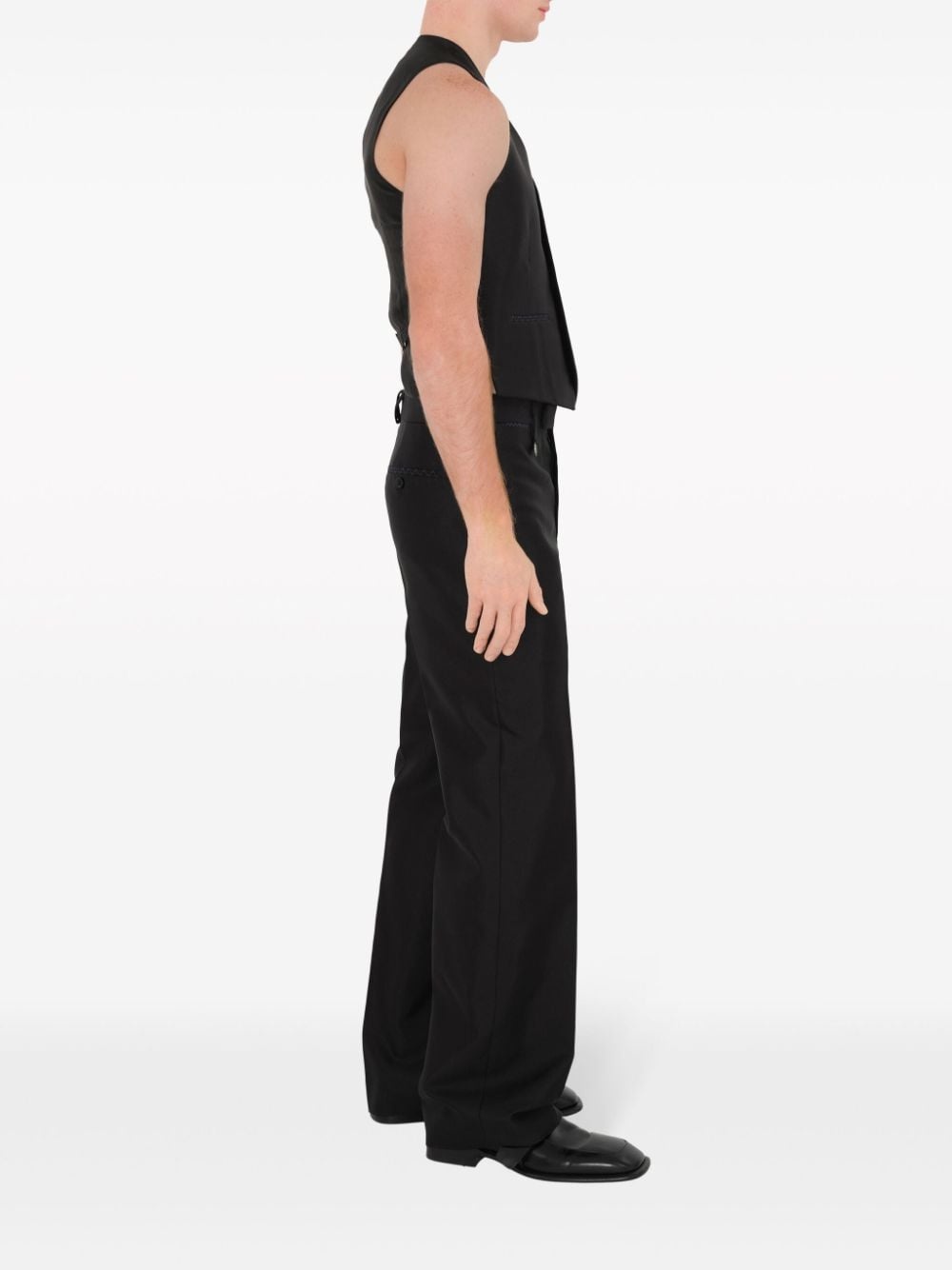 straight-leg wool-blend trousers - 3