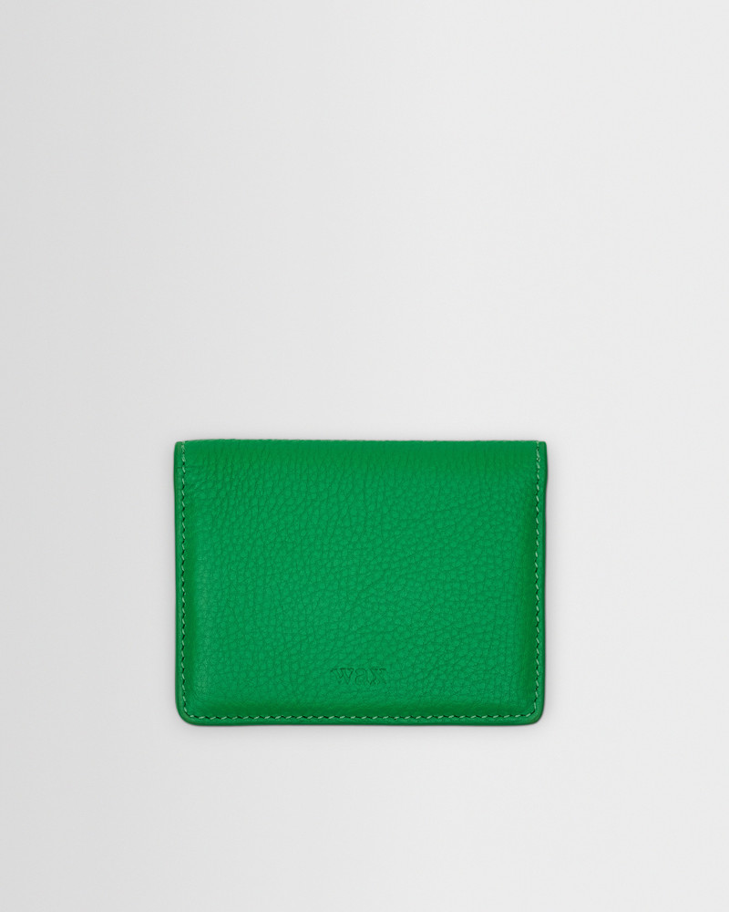 Forbe - Bright Green Grain Leather Cardholder 1