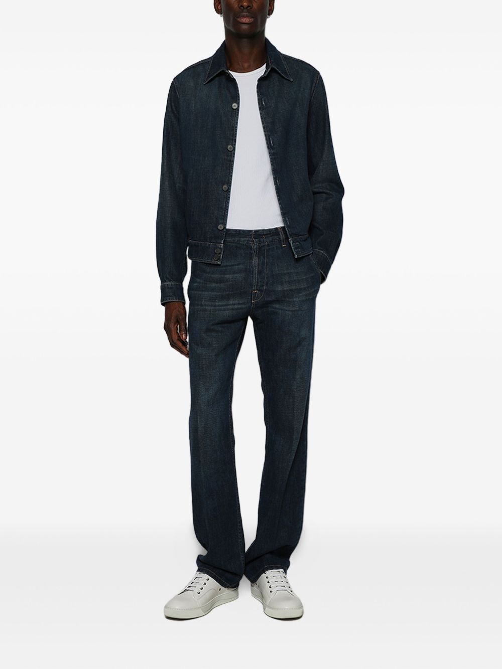 denim button-up overshirt - 2