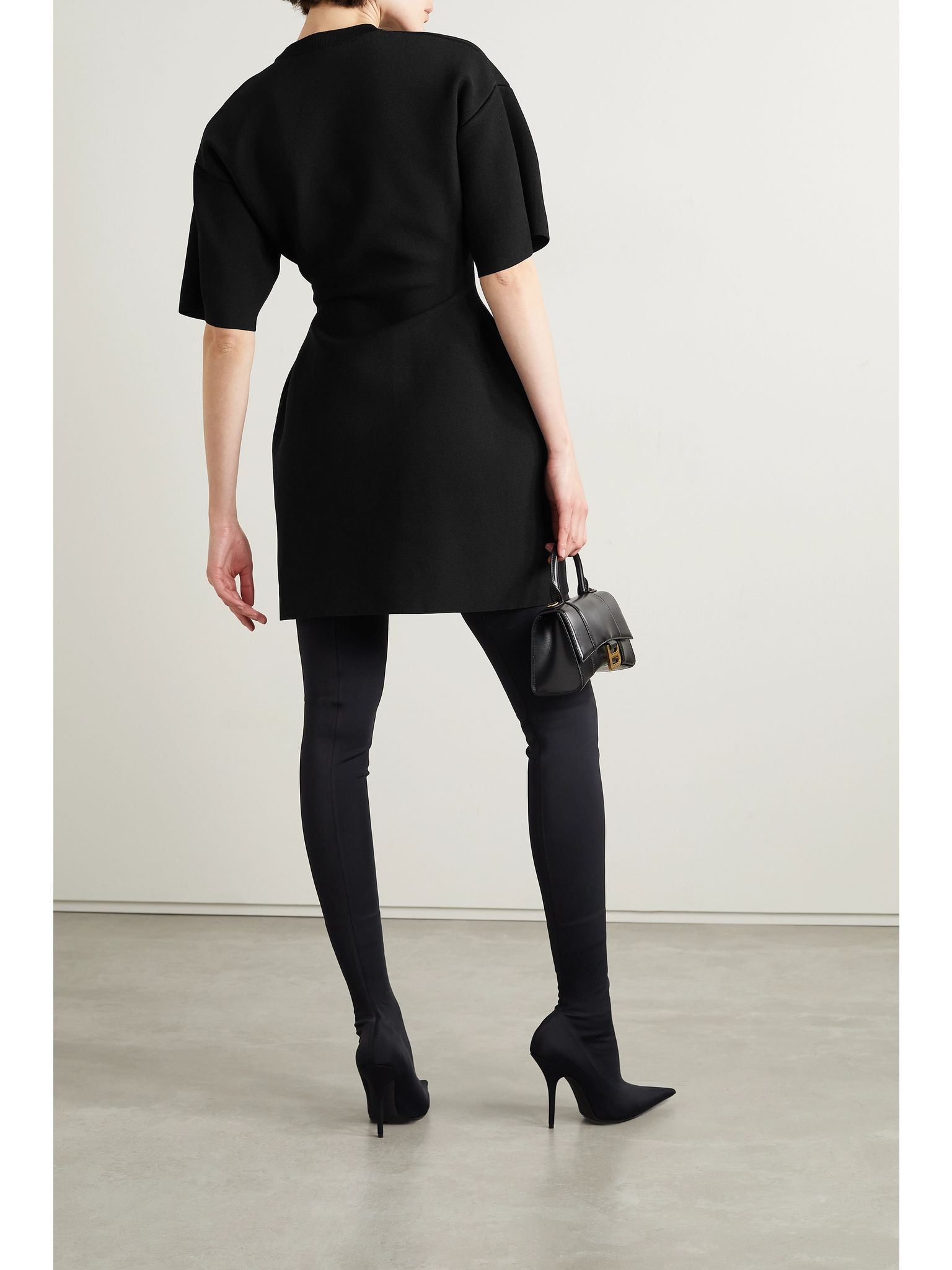 Hourglass stretch-ponte mini dress Black - 3