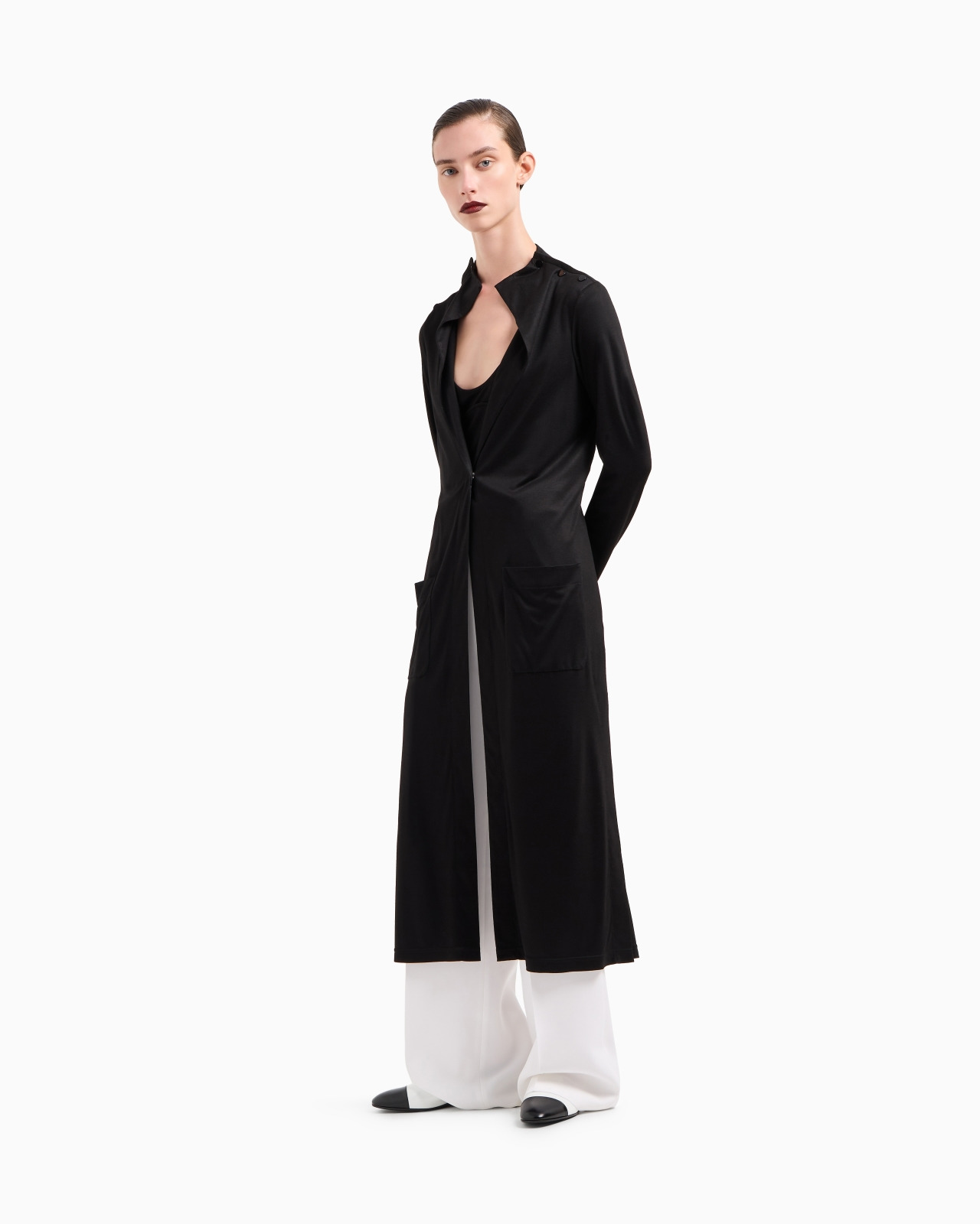 TWIN-SET WITH LONG CARDIGAN AND TOP IN VISCOSE JERSEY - 2