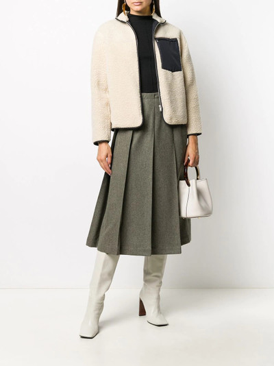 Jil Sander shearling zip-up jacket outlook