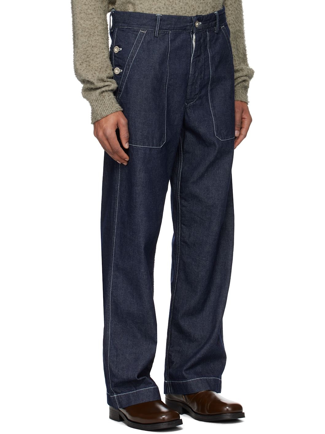 C. P. Company Blue 3/1 Denim Loose Jeans - 2