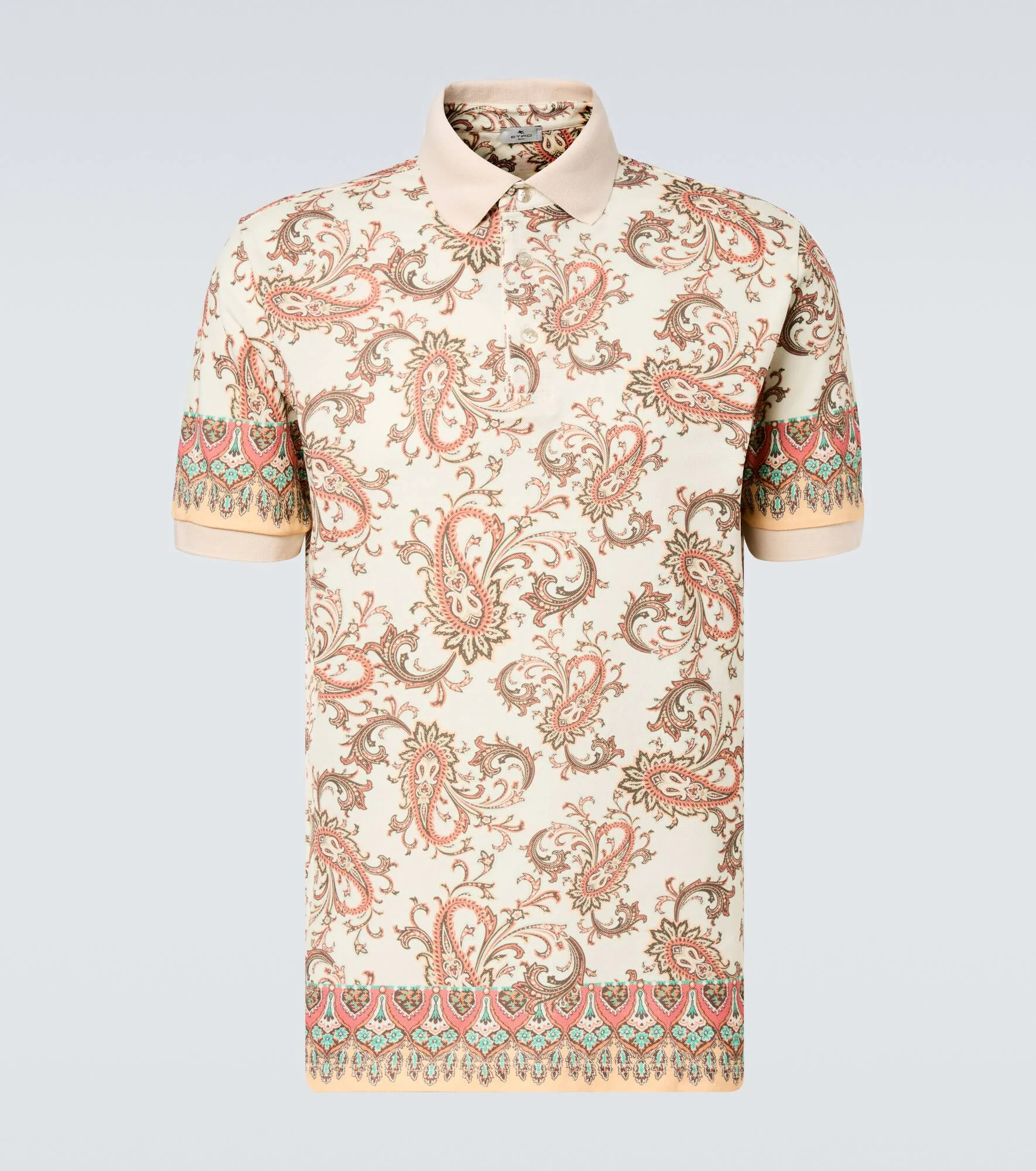 Paisley cotton piqué polo shirt - 1
