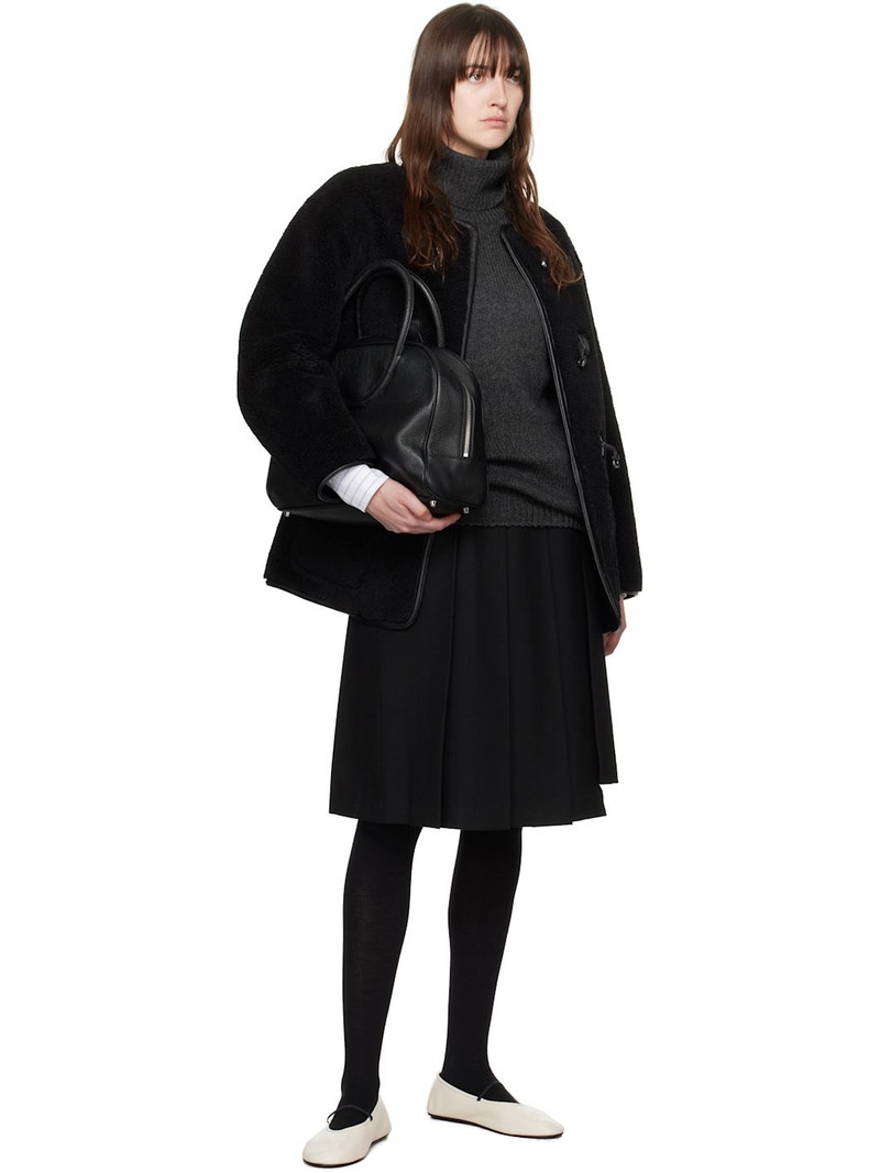 Dunst Black Ribboned Wide Pleats Midi Skirt outlook